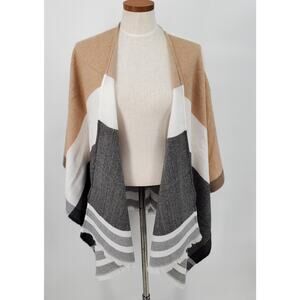 Apt 9 Women's One Size Reversible Woven Color-Blocked Ruana New